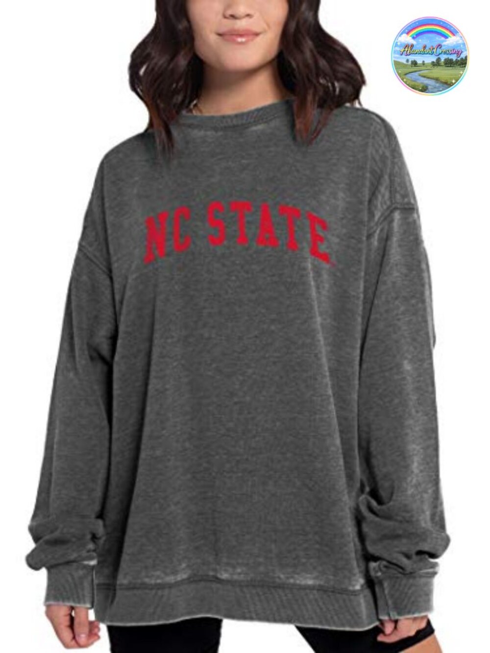 NCAA Oversized Burnout Fleece Pullover Sweatshirt 60% Cotton 40% Polyester Team